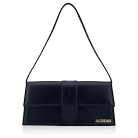 Jacquemus-Black Leather Structured Le Long Bambino Shoulder Bag-Black