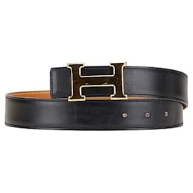 Hermès-Hermes H Buckle Constance Belt Black-Black