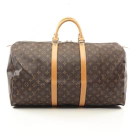 Louis Vuitton-Louis Vuitton Keepall 55 Monogram Boston Bag M41424-Brown