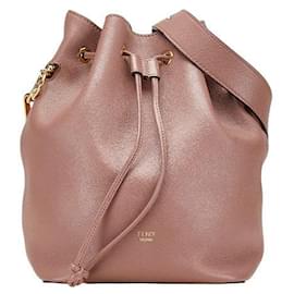 Fendi-Fendi Montresor Leather Shoulder Bag 8BT298-Purple