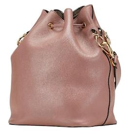 Fendi-Fendi Montresor Leather Shoulder Bag 8BT298-Purple