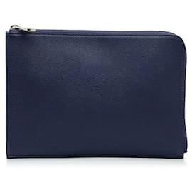 Louis Vuitton-Louis Vuitton Leather Pochette Jour PM Clutch-Blue