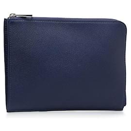 Louis Vuitton-Louis Vuitton Leather Pochette Jour PM Clutch-Blue