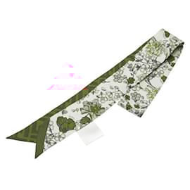 Fendi-Fendi Silk Twilly Zucca Sakura Scarf-Pink
