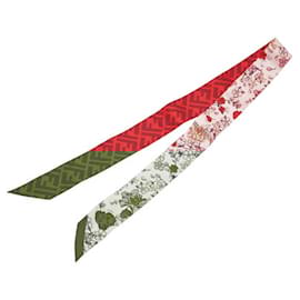 Fendi-Fendi Silk Twilly Zucca Sakura Scarf-Pink