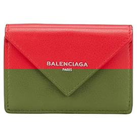 Balenciaga-Balenciaga Leather Mini Wallet Red-Red