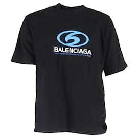 Balenciaga-Balenciaga Distressed Logo-Print T-Shirt in Black Cotton-Black