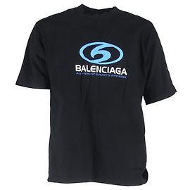 Camiseta de algodão preta com estampa de logo desgastada da Balenciaga Preto