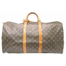 Louis Vuitton-Louis Vuitton Monogram Keepall 55 Bag M41424-Brown