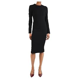 Autre Marque-Black crepe midi dress - size UK 8-Black
