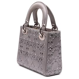Dior-Dior Gray Mini Satin Cannage Crystal Lady Dior-Brown