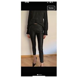 Emporio Armani-Emporio Armani Slim Pants / Lambskin Leggings-Black