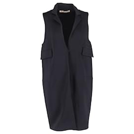 Marni- Marni Single-Breasted Sleeveless Trench Coat in Navy Blue Wool-Blue,Navy blue