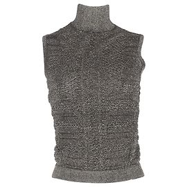 Ärmelloses Strickoberteil mit Rollkragen Chloé aus metallisch silbernem Polyester Silber Metallisch