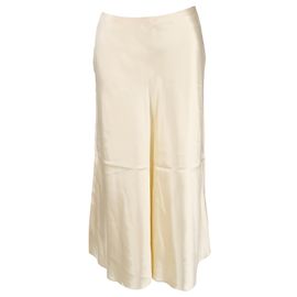 Saia Midi Flare The Row em Viscose Creme Branco Cru