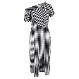Rachel Comey Pout Ein-Schulter-Midi-Kleid aus schwarzer Baumwolle Schwarz