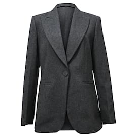 Sandro-Sandro x Clara Luciani Brushed Blazer In Grey Wool-Grey
