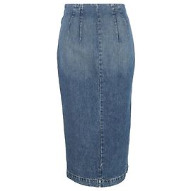 Saia lápis midi com zíper Ruly da Khaite em denim azul de algodão Azul Azul claro