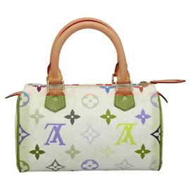 Louis Vuitton-LOUIS VUITTON Monogram Multicolor Mini Speedy Hand Bag White M92645 Auth EC767A-White