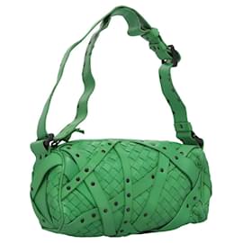 Autre Marque-BOTTEGAVENETA INTRECCIATO Shoulder Bag Leather Green Auth EC612-Green