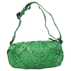 Autre Marque-BOTTEGAVENETA INTRECCIATO Shoulder Bag Leather Green Auth EC612-Green