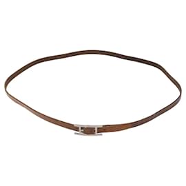 Hermès-HERMES Bracelet Porte-Clés API 3 Ceinture Cuir Marron Auth bs23238-Marron