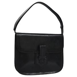 Bolsa de ombro de couro preto Auth BA779 da SAINT LAURENT Preto