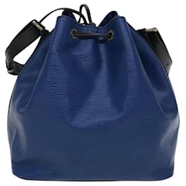 Louis Vuitton-LOUIS VUITTON Epi Petit Noe Shoulder Bag Bicolor Black Blue M44152 Auth BD878-Black,Blue