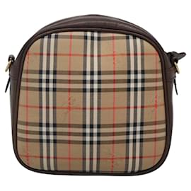 Autre Marque-Burberrys Nova Check Shoulder Bag Canvas Beige Gold Auth ki5464-Beige,Golden