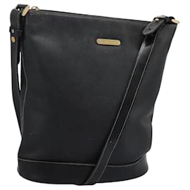 Autre Marque-Burberrys Shoulder Bag Leather Black Gold Auth bs23277-Black,Golden