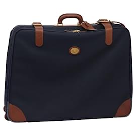 Autre Marque-Burberrys Travel Case Boston Bag PVC Navy Brown Auth ti2922-Brown,Navy blue