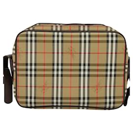 Autre Marque-Burberrys Nova Check Business Bag Canvas Beige Auth ep7983-Beige
