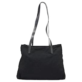 Fendi-FENDI Zucca Canvas Tote Bag Black Auth BD599-Black