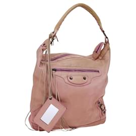 Balenciaga-BALENCIAGA The Day Shoulder Bag Leather Pink 140442 Auth bs23098-Pink