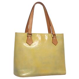 LOUIS VUITTON Monogram Vernis Houston Sac à Main Gris M91053 LV Auth EC710 Gris