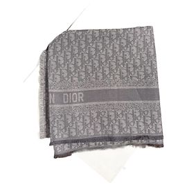 CHRISTIAN DIOR Écharpes T. Cachemire Gris
