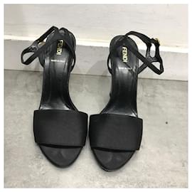Fendi-FENDI Sandals T.EU 38 Cloth-Black