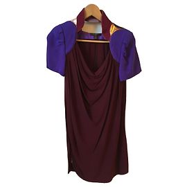 ROBE LOUIS VUITTON T.International XS Viscose Bordeaux