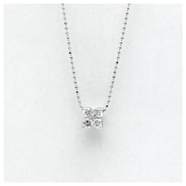 Autre Marque-Ponte Vecchio Flower Motif Diamond Necklace-Silvery