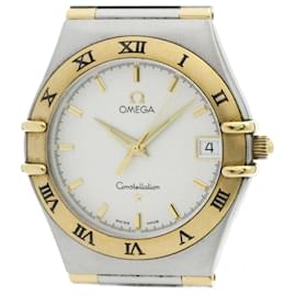 Omega-Omega Constellation 18K Gold Steel Quartz Men's Watch-Other