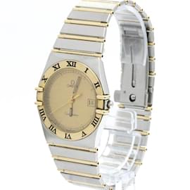 Omega-Omega Constellation 18K Gold Steel Quartz Wristwatch-Other