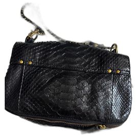 Borsa a mano Jerome Dreyfuss Boby in pelle di pitone nera Nero