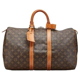 Louis Vuitton-Louis Vuitton Monogram Keepall 45 Travel Bag M41428-Brown