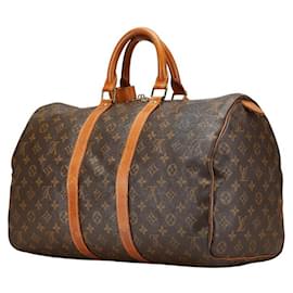 Louis Vuitton-Louis Vuitton Monogram Keepall 45 Travel Bag M41428-Brown
