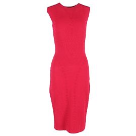 Alexander McQueen figurbetontes Midikleid aus strukturiertem Strick in roter Viskose Rot