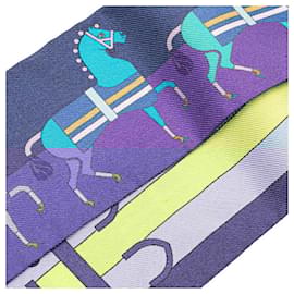 Hermès-Hermes Silk Twilly Rocabar Horse Scarf-Purple