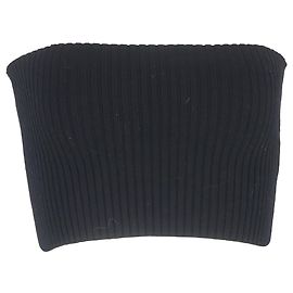 Top tubolare a coste Chloé in lana nera Nero