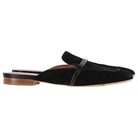 Autre Marque- Malone Souliers Flat Mules in Black Suede-Black