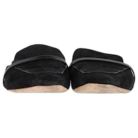 Autre Marque- Malone Souliers Flat Mules in Black Suede-Black