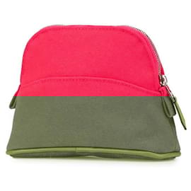 Hermès-Hermes Canvas Bolide Mini Pouch Pink-Pink